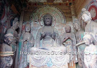 Buddha Statues in Maiji Caves, Tianshui, Gansu